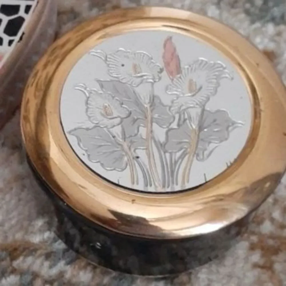 art of chokin calla lily 24k gold dish jewelry trinket box
